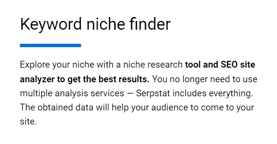 Serpstat Keyword niche finder
