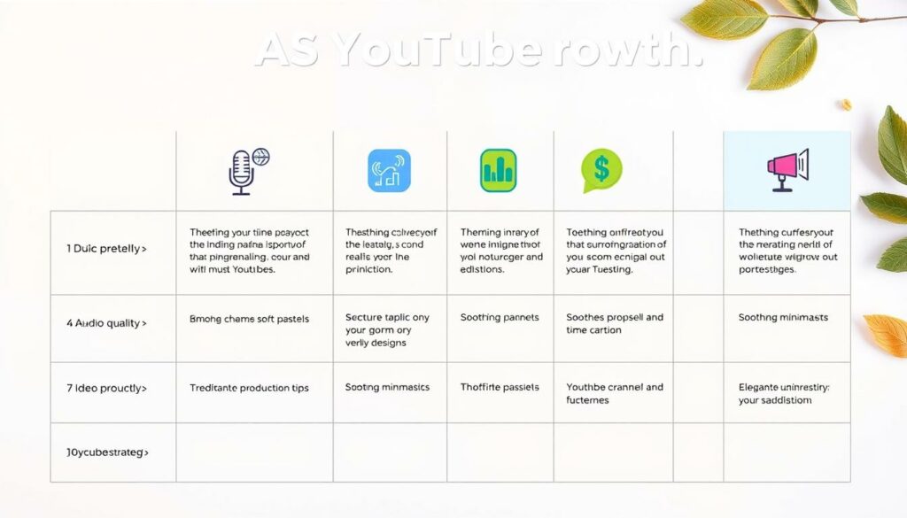 ASMR channel growth strategies table