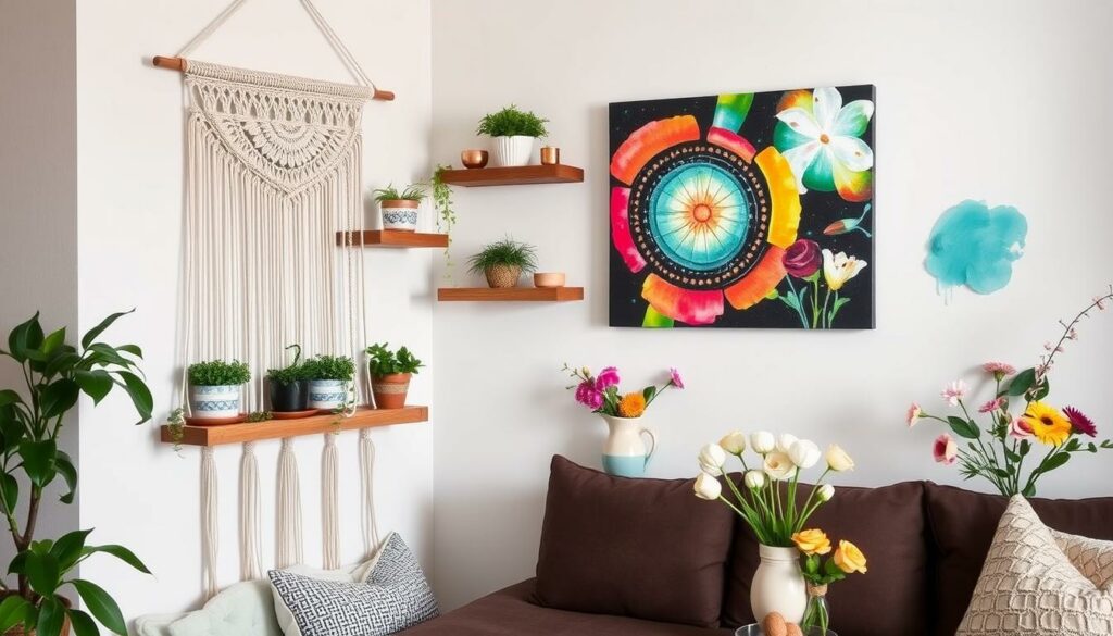 DIY home decor projects create unique art.