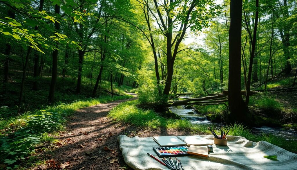 Nature walks and creative hobbies for mental wellness