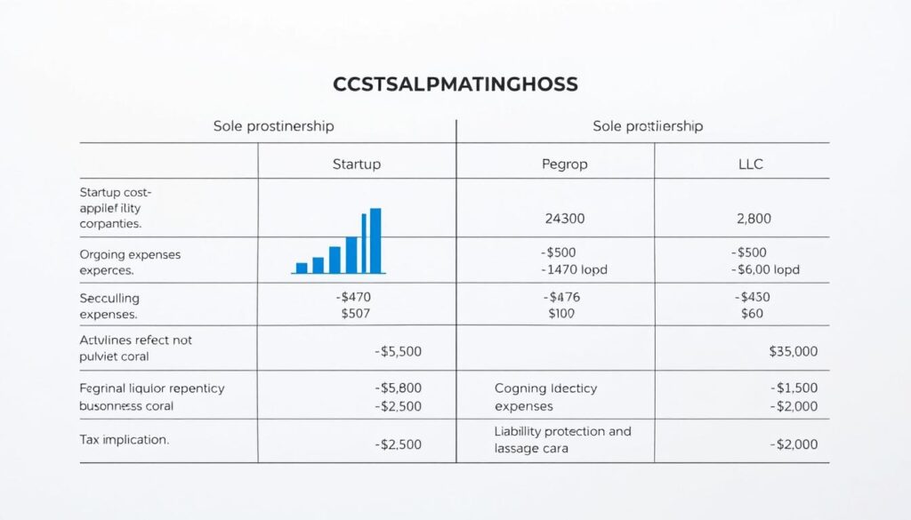 cost comparison for business structures